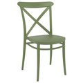 Book Publishing Co Cross Resin Outdoor Chair Olive Green GR1706166